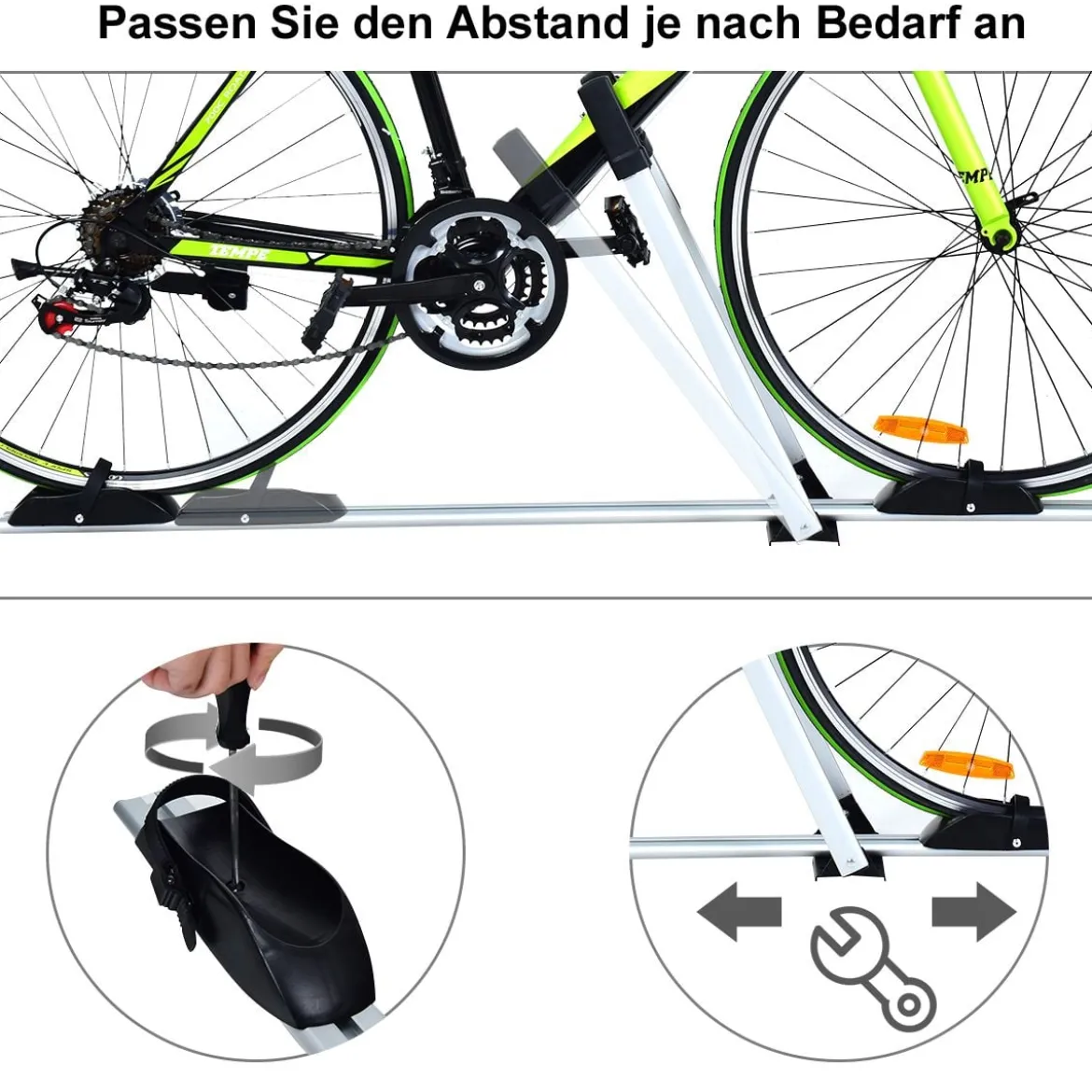 Dachfahrradträger für 1 Fahrrad mit Diebstahlsicherung Rostschutz-Aluminiumlegierung Universalhalterung