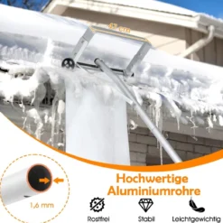 Dachschneeräumer mit Rädern Alu Dach Schneeschaufel Schneeschieber Dachräumer
