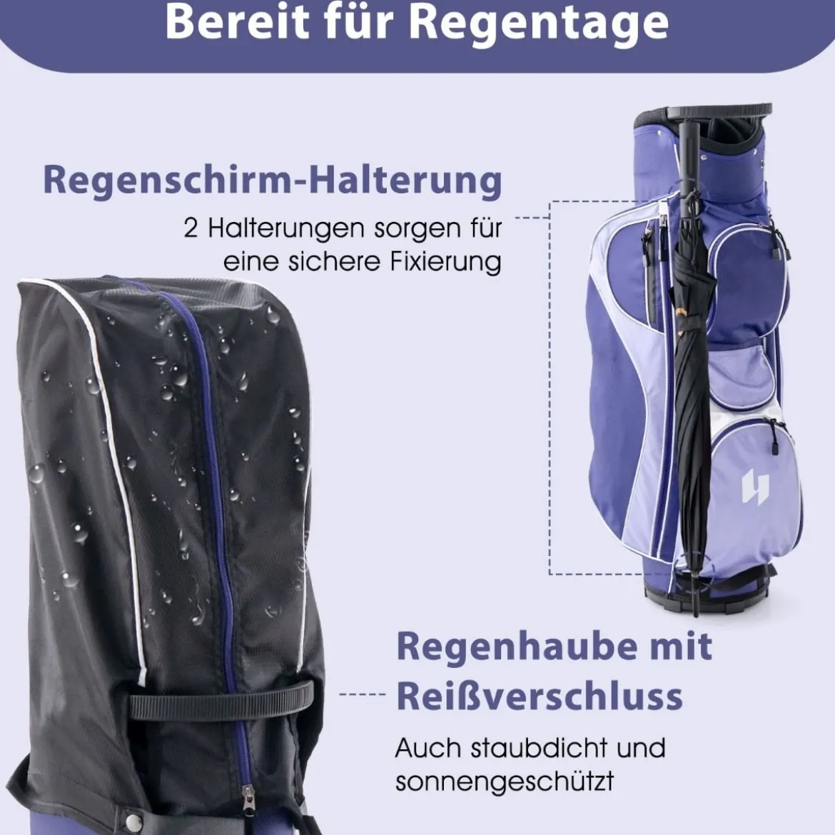 Damen Golfschläger Set 11 teilige Golfschlägersätze rechtshändig mit Regenhaube Lila
