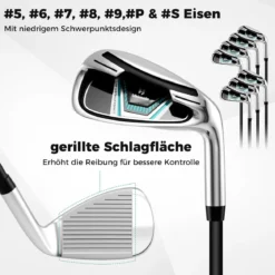 Damen Komplett Golfschläger Set 15 Teilges Golf Set Rechtshänder mitGolftasche & Regenhaube Grün