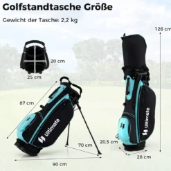 Damen Komplett Golfschläger Set 15 Teilges Golf Set Rechtshänder mitGolftasche & Regenhaube Grün