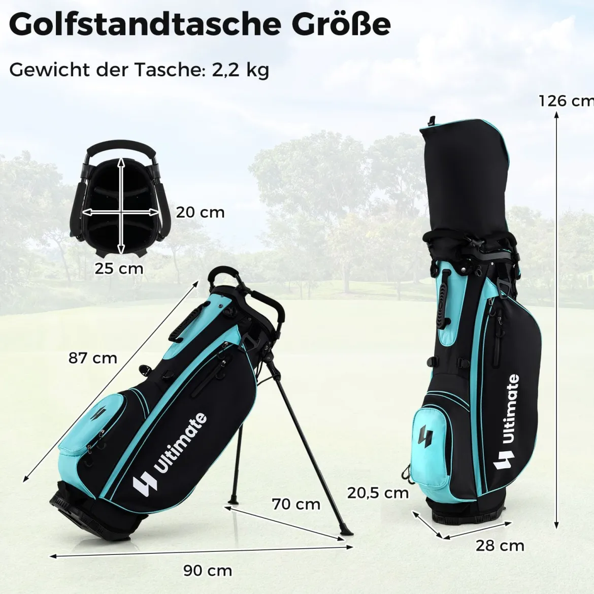 Damen Komplett Golfschläger Set 15 Teilges Golf Set Rechtshänder mitGolftasche & Regenhaube Grün