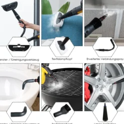 Dampfreiniger Handgerät 9-teiliges Zubehör-Set und sicheres Design Dampfreinigen Gelb