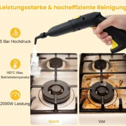Dampfreiniger 2000W Dampfdruck: 5 bar Tank: 1,8L Temperatur: bis zu 160℃ Gelb/Weiß