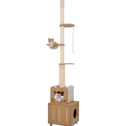Deckenhoch Kratzbaum mit Katzenhaus Katzenbaum von Boden bis Decke Kletterbaum