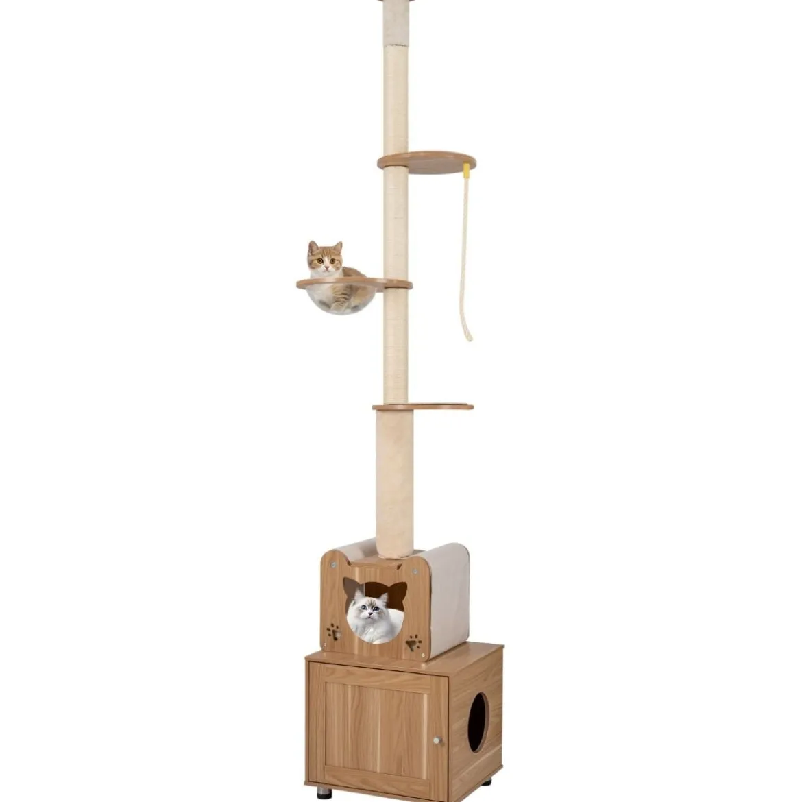 Deckenhoch Kratzbaum mit Katzenhaus Katzenbaum von Boden bis Decke Kletterbaum