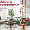 Deckenhoch Pilz Kratzbaum mit Hängekorb & Sisal-Kratzpfosten & Ball Kletterbaum Katzenbaum