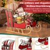 Deko Schlitten aus Metall Weihnachtsschlitten für Weihnachten 93 x 41 x 59 cm Rot