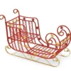 Deko Schlitten für Weihnachten Metallschlitten Weihnachtsdeko 99 x 36 x 61 cm Rot