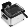Digitale Fritteuse mit Öl 5 L 1700 W Edelstahl Frittiertopf Pommes mit 3 Körben & 6 Programmen