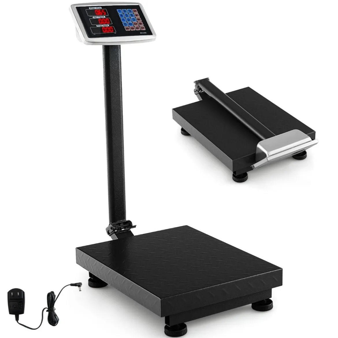 Digitale Plattformwaage 300kg / 50g Paketwaage mit Preisrechner LB/KG Multifunktionale Ladenwaage
