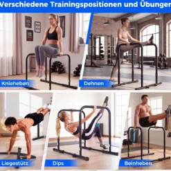 Dip Barren bis 300 kg Belastbar 81,5-88,5 cm Höhenverstellbar 86-126 cm Breitenverstellbar
