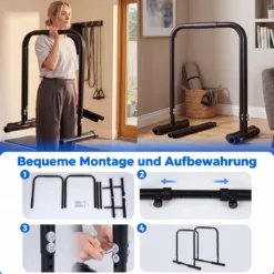 Dip Barren bis 300 kg Belastbar 81,5-88,5 cm Höhenverstellbar 86-126 cm Breitenverstellbar