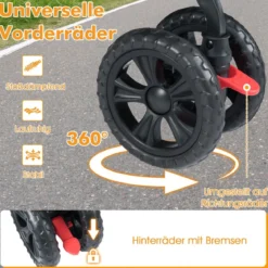 Doppel Hundebuggy mit 2-Sitzer-Tragetasche & Verstellbarem Sonnenschutz Katzenwagen Schwarz
