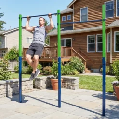 Doppel Klimmzugstange Reckstange Höhenverstellbar 80-172 cm aus Verzinktem Stahl bis 220 kg
