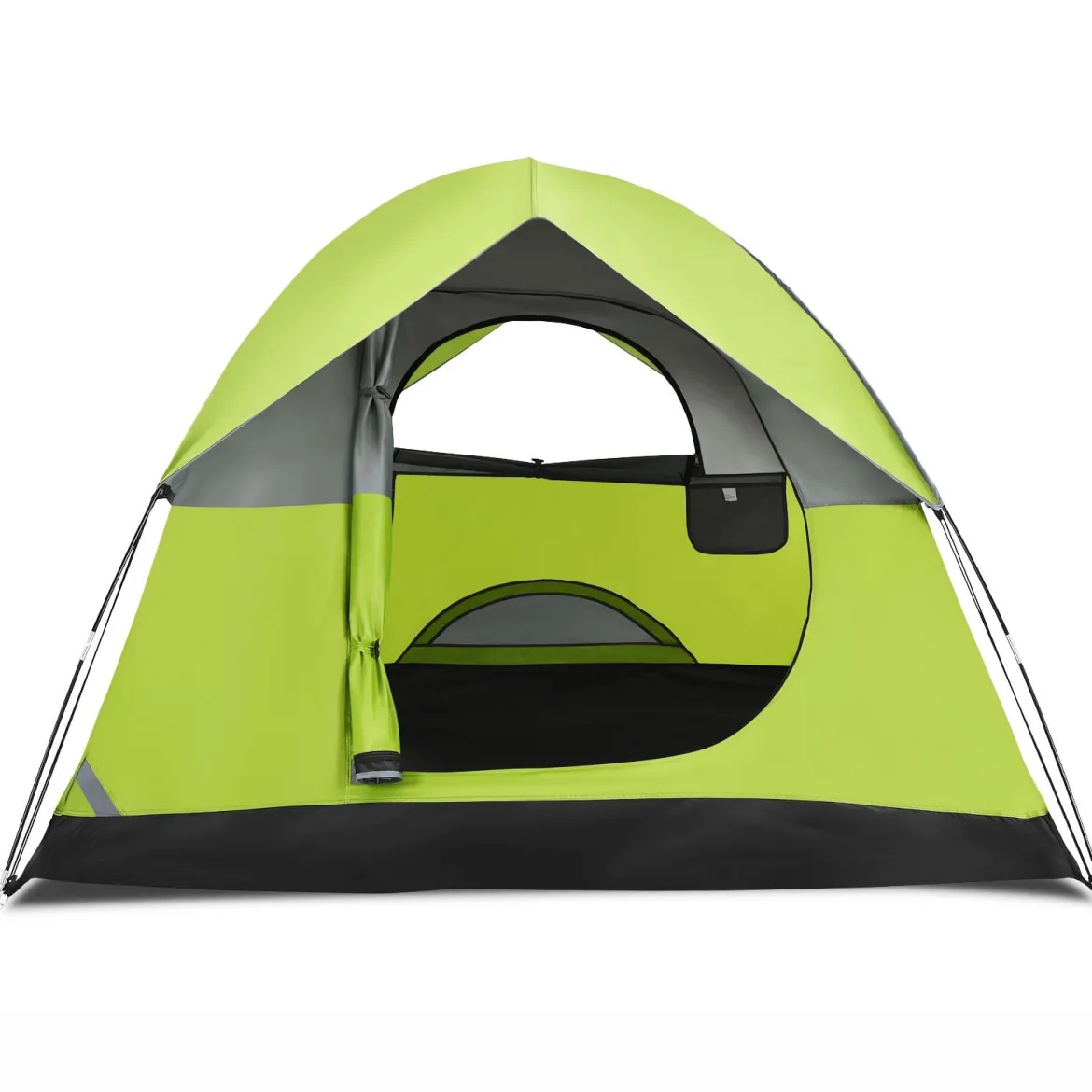 Doppellagiges Familien-Campingzelt Kuppelzelt winddicht 210 x 210 x 160 cm Grün