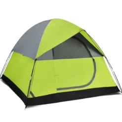 Doppellagiges Familien-Campingzelt Kuppelzelt winddicht 210 x 210 x 160 cm Grün