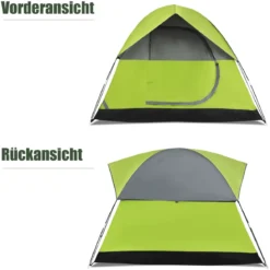 Doppellagiges Familien-Campingzelt Kuppelzelt winddicht 210 x 210 x 160 cm Grün