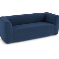 Doppelluftsofa tragbares aufblasbares Sofa mit abnehmbarem Bezug breite Armlehnen Blau