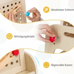 Doppelseitiger Staffelei Holz Kinderstaffelei mit Magnetischem Whiteboard für Kinder ab 3 Jahren