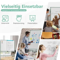 Doppelseitiges Mobiles Whiteboard Höhenverstellbares Magnetisches Whiteboard Rollende Weißtafel