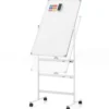 Doppelseitiges Mobiles Whiteboard mit Stiftablage & Zubehör für Schule Büro 60 x 90 cm Weiß