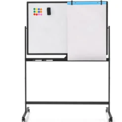 Doppelseitiges mobiles Whiteboard Höhenverstellbares Magnetisches Whiteboard 120 x 80 cm