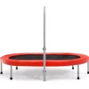 Doppeltrampolin faltbares Fitness-Trampolin mit verstellbarem Handlauf 154 x 90 x 92 -132 cm Rot