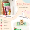 Drehrbares Bücherregal Kinder Kinderregal mit 2 Ebenen & Hasen-Trennwänden 360 Grad 40 x 40 x 65cm Weiß