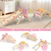 Dreiecksset 9-in-1 faltbares Kletterspielzeug Montessori Kletterset aus Holz Klettergerüst für Kinder Bunt