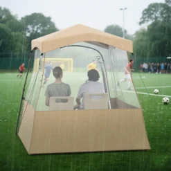Durchsichtiger Pop-Up-Sportzelt transparentes Campingzelt Outdoor Allwetter-Schutz mit Tragetasche Braun 160 x 160 x 176 cm
