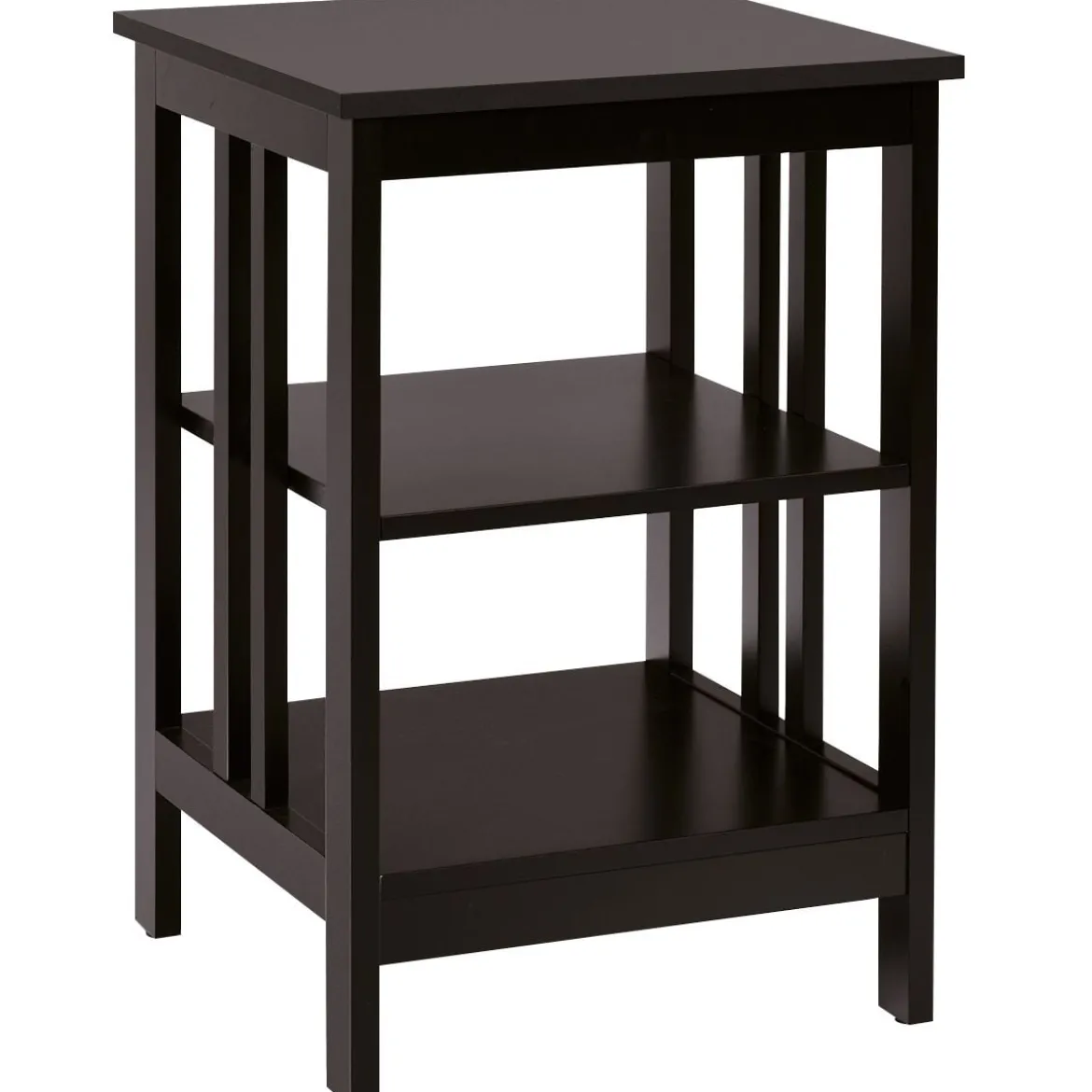 3 Ebene II-förmig Nachttisch Beistelltisch mit Regal & Stauraum 40 x 40 x 61 cm Kaffee