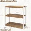 3 Ebenen Holz Standregal mit Kippschutz-Sets & Offenen Regalfächern Bücherregal Natur