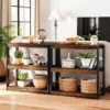 3 Ebenen Holz Standregal mit Kippschutz-Sets & Offenen Regalfächern Bücherregal Braun