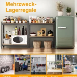 4 Ebenen Lagerregal mit Metallrahmen Schwerlastregal bis 720kg belastbar Metallregal