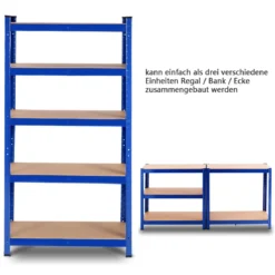 5 Ebenen Lagerregal mit Metallrahmen Metallregal bis 875kg Belastbar Kellerregal 75 x 30 x 150 cm