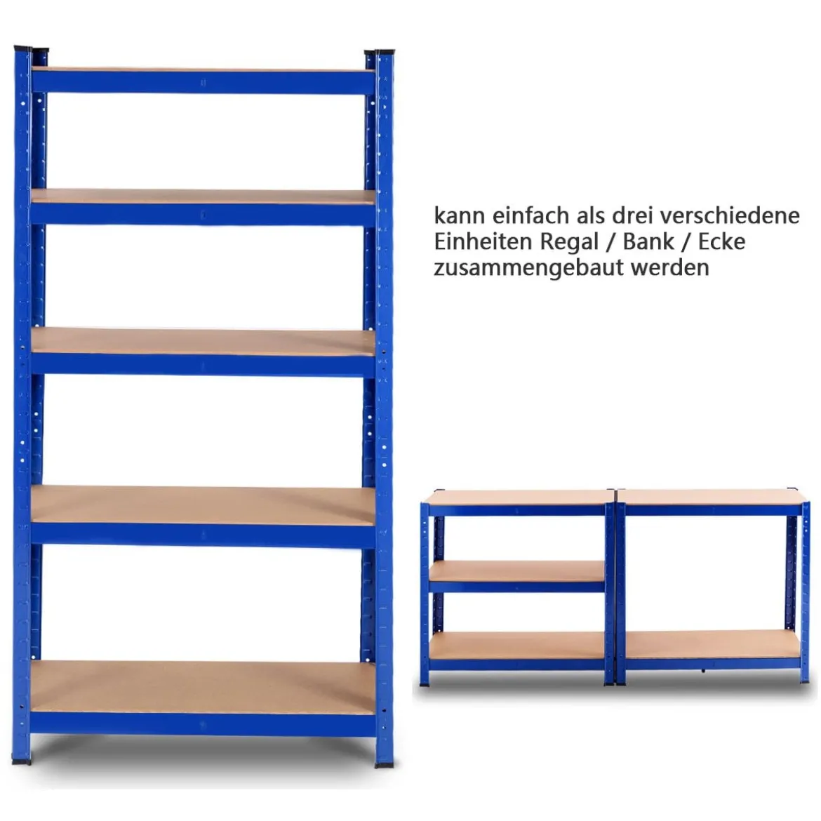5 Ebenen Lagerregal mit Metallrahmen Metallregal bis 875kg Belastbar Kellerregal 75 x 30 x 150 cm
