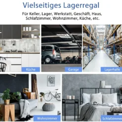 5 Ebenen Lagerregal mit Metallrahmen Metallregal bis 875kg Belastbar Kellerregal 75 x 30 x 150 cm