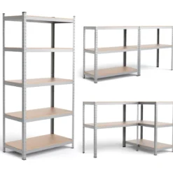 5 Ebenen Lagerregal Schwerlastregal Steckregal Metallregal Werkstattregal 91 x 46 x 183 cm