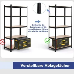 5 Ebenen Lagerregal Schwerlastregal Steckregal Metallregal Werkstattregal 91 x 46 x 183 cm