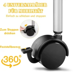 5-Ebenen Rollwagen Küchentrolley Gitter-Regal Küchenwagen mit Rollen aus Metall Grau