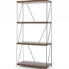 4 Ebenen Standregal mit Metallrahmen Industrielles Bücherregal Lagerregal 60 x 29,5 x 105 cm