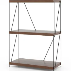 3 Ebenen Standregal mit Metallrahmen Industrielles Bücherregal Lagerregal 60 x 29,5 x 85,5 cm
