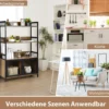 3 Ebenen Vintage Standregal mit Aufbewahrungsschrank für Küche im Industriestil 80x35x125,5cm