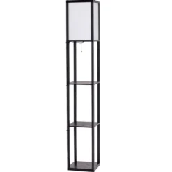 3-Ebene Standleuchte Regal Moderne Stehlampe Bodenlampe 26 x 26 x 160 cm Schwarz