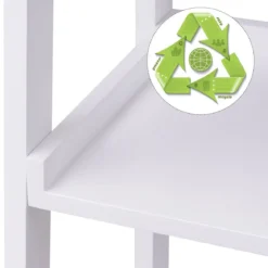 4-Ebene Weiß Standregal Bücherregal Pflanzenregal 44 x 38 x 140 cm