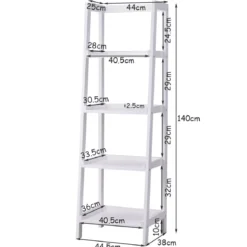 4-Ebene Weiß Standregal Bücherregal Pflanzenregal 44 x 38 x 140 cm