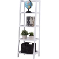 4-Ebene Weiß Standregal Bücherregal Pflanzenregal 44 x 38 x 140 cm