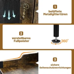 Eck-Barschrank mit Glashalter & Metallgittertüren & Verstellbarem Regal Weinschrank Barschrank