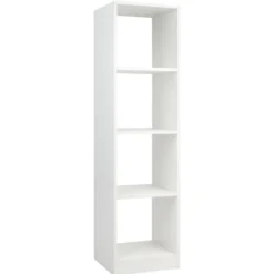 Eckregal 142 cm Schmales Bücherregal 38 x 33 x 142 cm Weiß